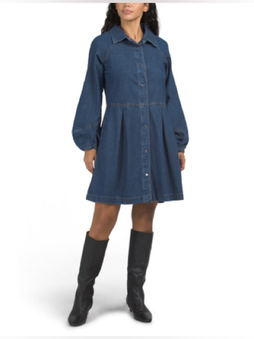 Velvet Heart Blue Denim Button-Front Kids Dress
